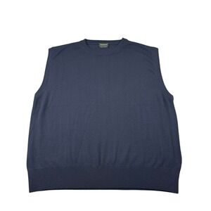 Longchamp Blue Pure Wool Mens Sweater Vest Size XL Excellent